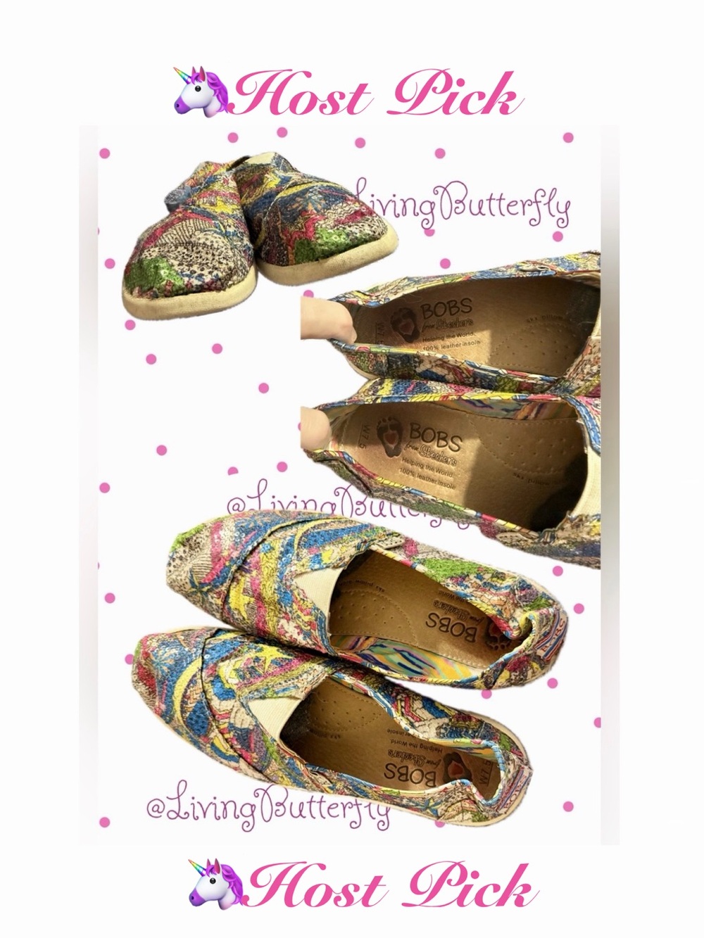 Skechers BOBS Multicolor Shimmer & Sparkles Woven Slip-On Flats - RARE